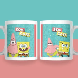 Caneca Bob Esponja - "Com Café / Sem Café"